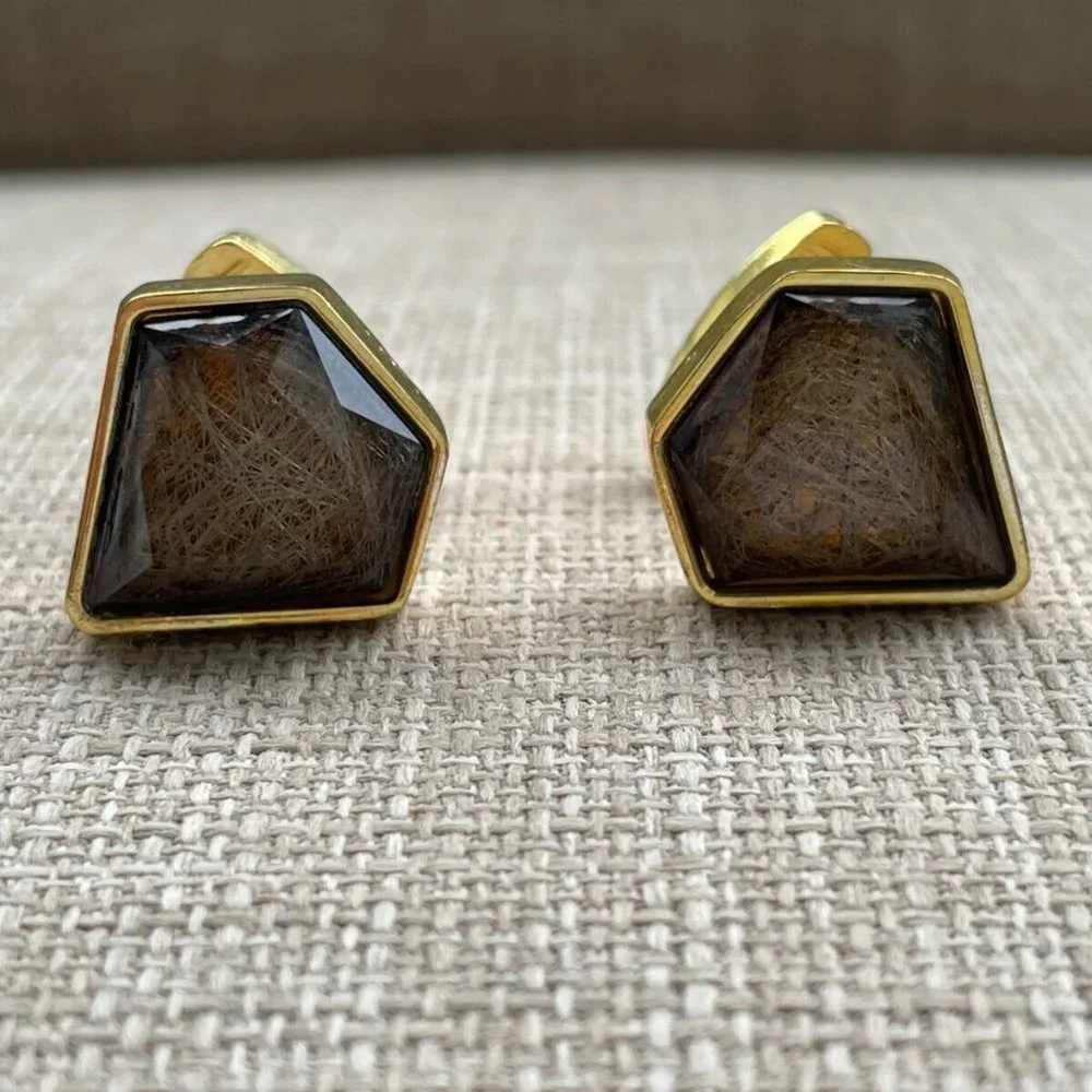 Men Cuff Links Gold Tone Faux Stone Fashion Men Jewelry Dress Shirt Cuff Link